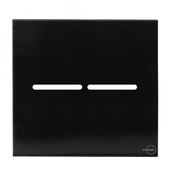 Placa p/ 2 Interruptores 4x4 - Novara Glass Preto Brilhante